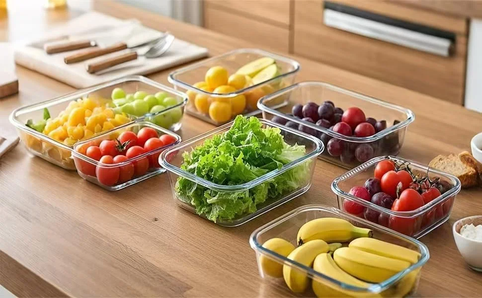 ست ۳ تایی ظروف شیشه ای نگهداری غذا، مناسب آماده سازی غذا، ظروف بنتو درب دار با قفل های ضد نشت، قابل استفاده در مایکروویو، فر، فریزر و ماشین ظرفشویی، بدون BPA، در اندازه های ۴۱۰، ۷۱۰ و ۱۰۳۵ میلی لیتر (سبز شفاف) ست ۳ تایی ظروف شیشه ای نگهداری غذا، مناسب آماده سازی غذا، ظروف بنتو درب دار با قفل های ضد نشت، قابل استفاده در مایکروویو، فر، فریزر و ماشین ظرفشویی، بدون BPA، در اندازه های ۴۱۰، ۷۱۰ و ۱۰۳۵ میلی لیتر (سبز شفاف)