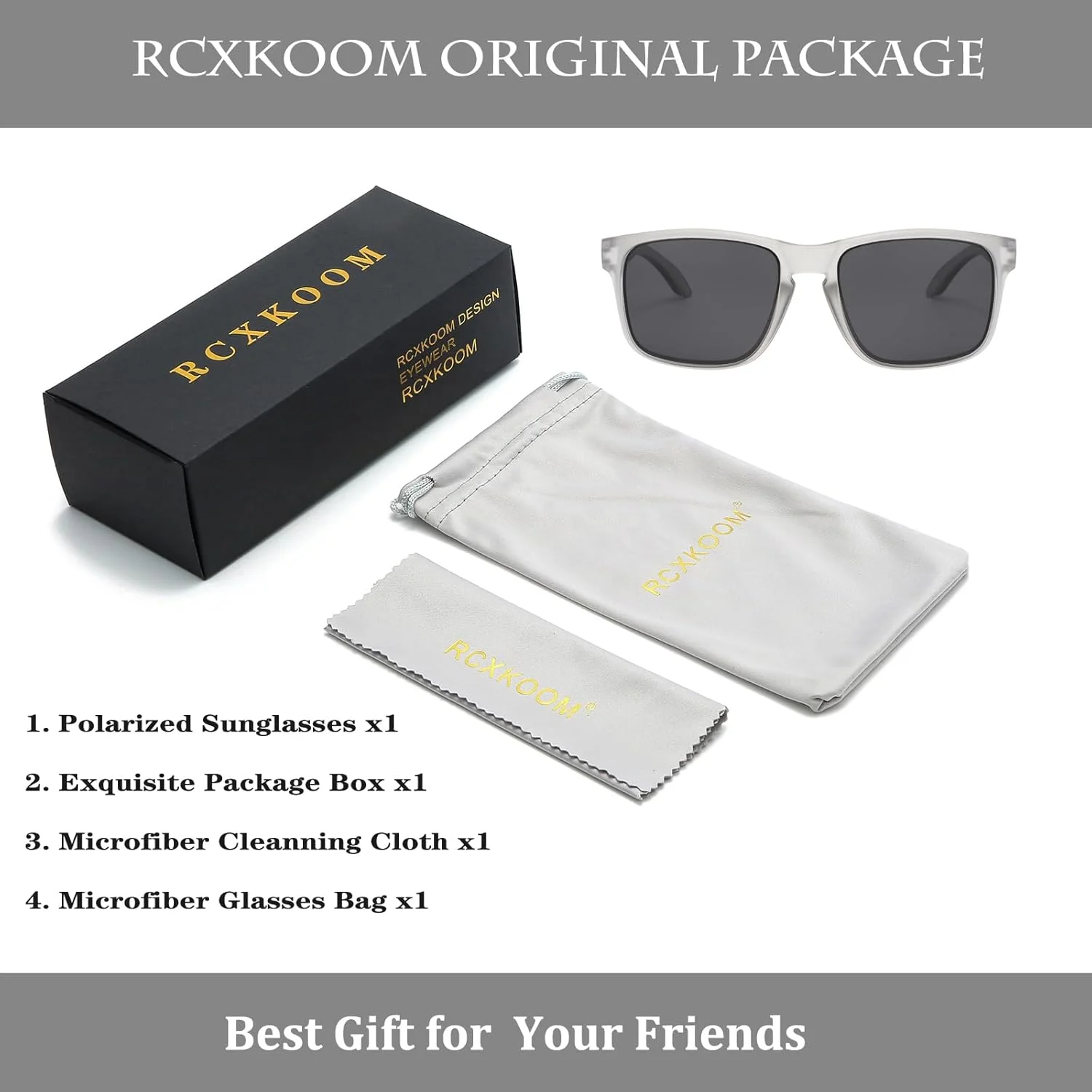 عینک آفتابی مربعی پلاریزه RCXKOOM XL برای سرهای بزرگ مردانه زنانه XXL عینک آفتابی بزرگ با فریم خیلی پهن عینک آفتابی مربعی پلاریزه RCXKOOM XL برای سرهای بزرگ مردانه زنانه XXL عینک آفتابی بزرگ با فریم خیلی پهن