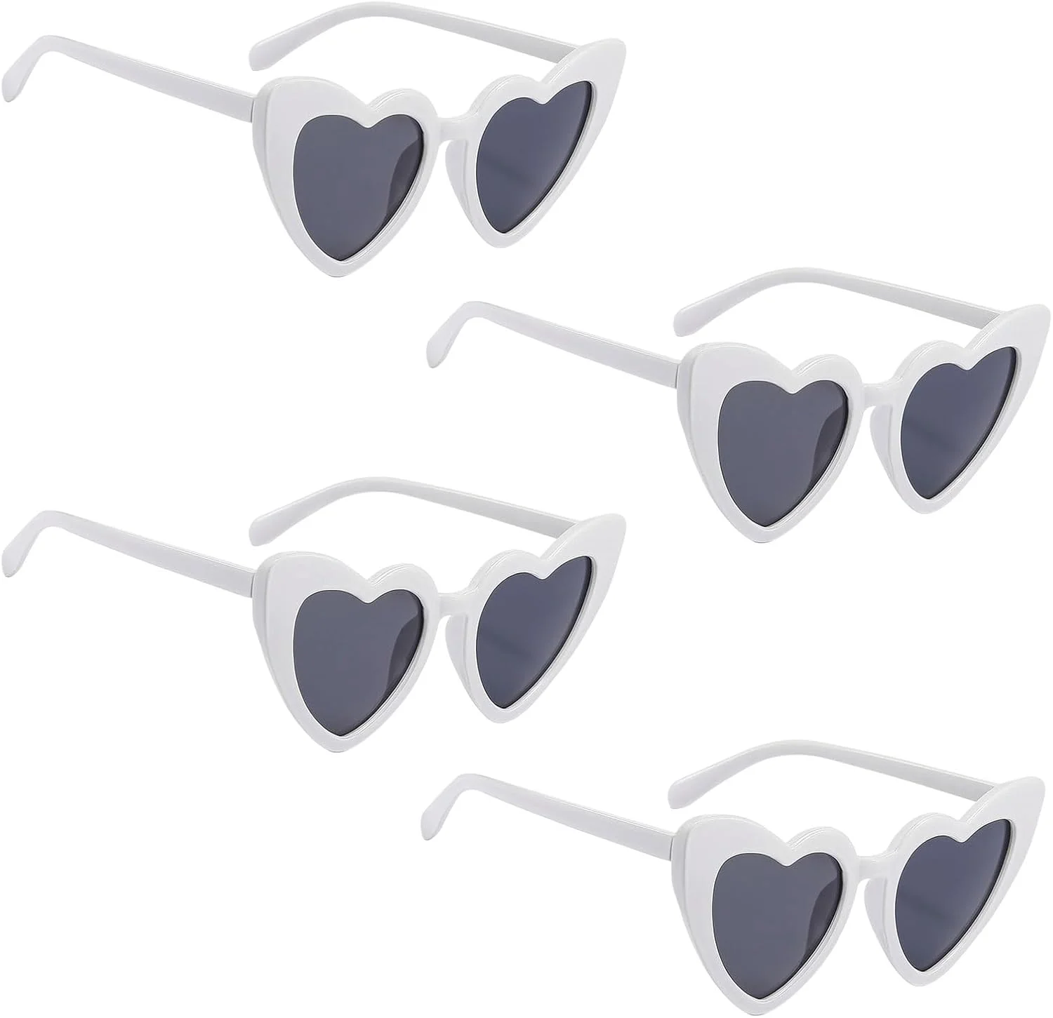 عینک آفتابی قلبی شکل SKHAOVS بسته 4 عددی، عینک های رترو دهه 70، عینک آفتابی قلبی، عینک های گربه ای وینتیج، عینک آفتابی فستیوالی، UV400