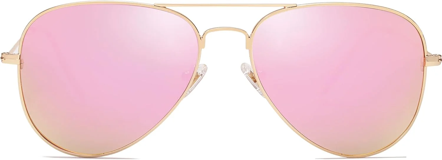 عینک آفتابی خلبانی کلاسیک پلاریزه SOJOS با لنزهای آینه‌ای UV400 مدل SJ1054