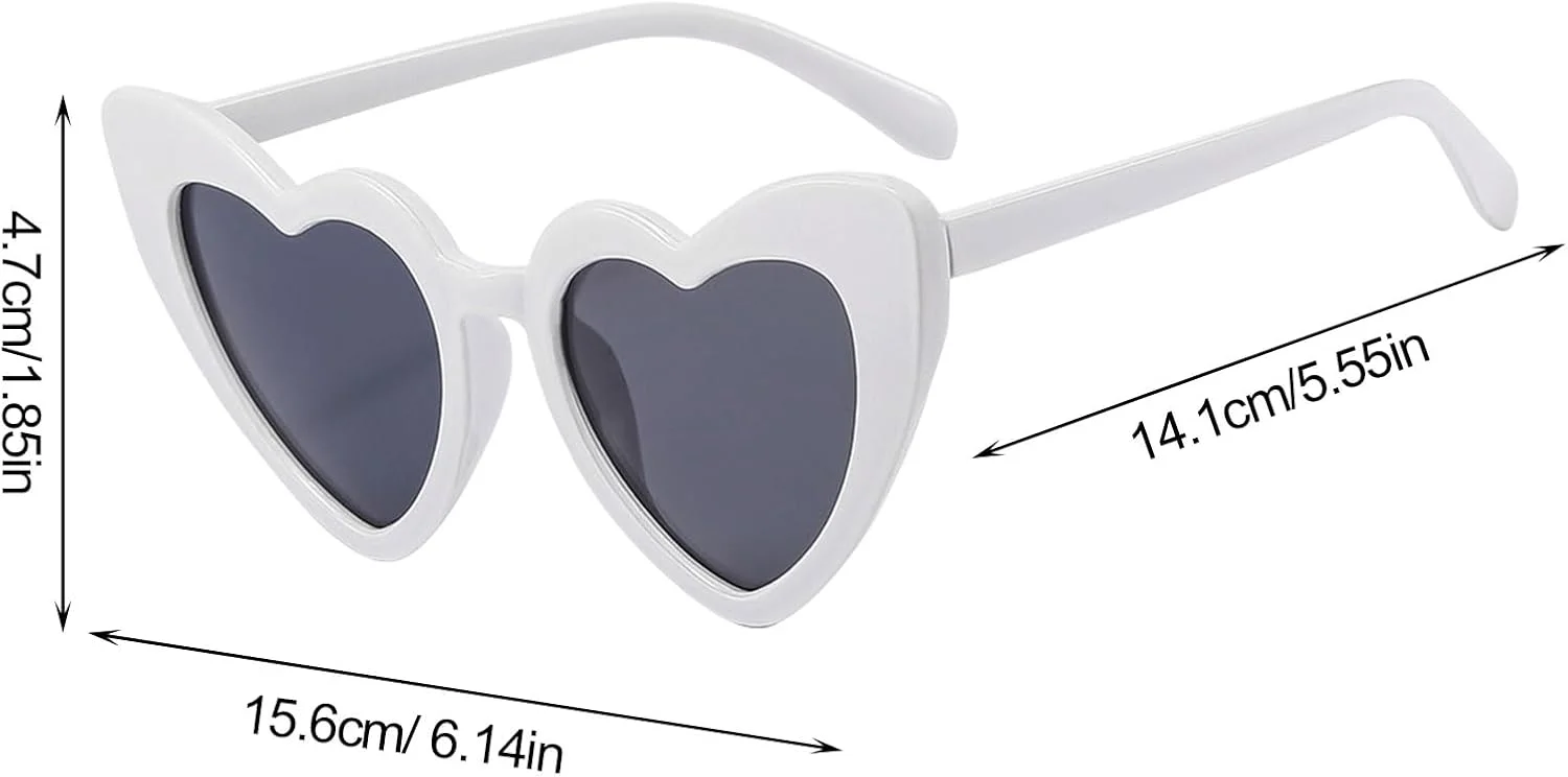 عینک آفتابی قلبی شکل SKHAOVS بسته 4 عددی، عینک های رترو دهه 70، عینک آفتابی قلبی، عینک های گربه ای وینتیج، عینک آفتابی فستیوالی، UV400