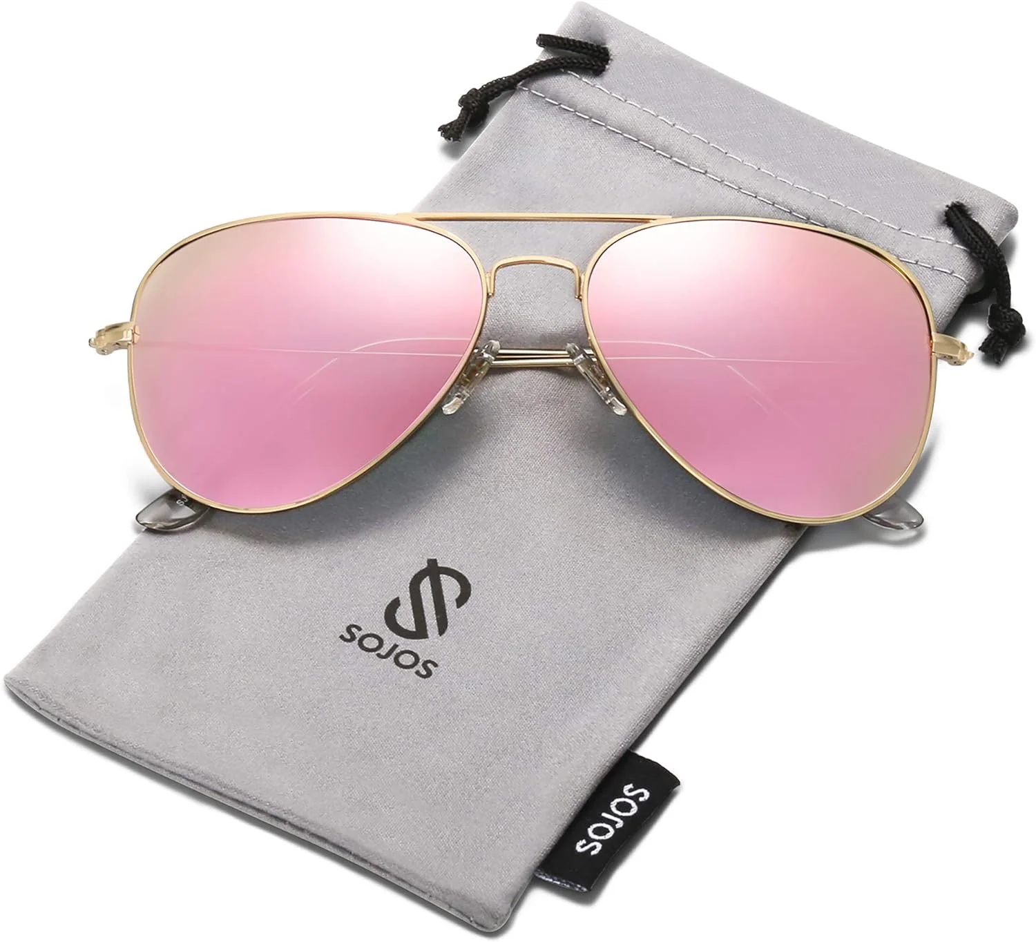 عینک آفتابی خلبانی کلاسیک پلاریزه SOJOS با لنزهای آینه‌ای UV400 مدل SJ1054