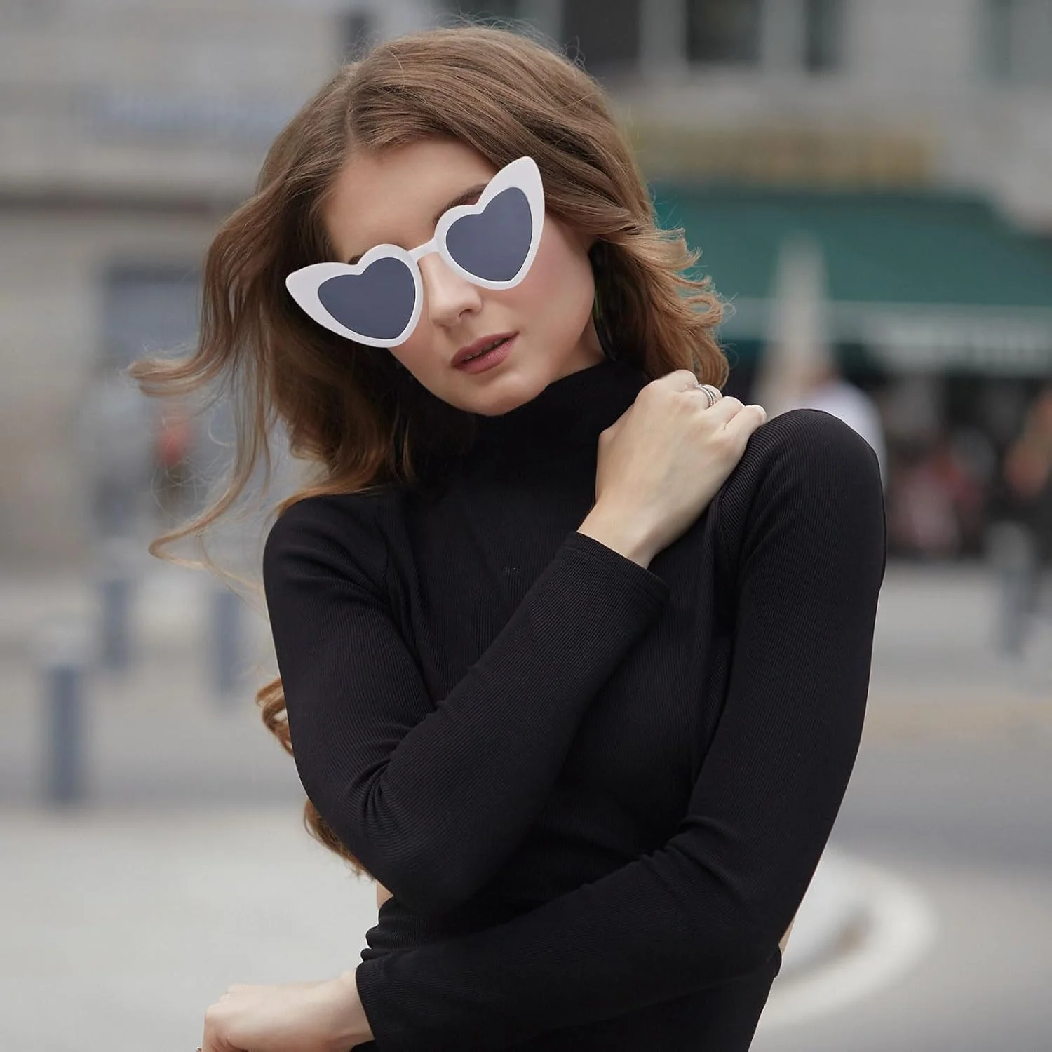 عینک آفتابی قلبی شکل SKHAOVS بسته 4 عددی، عینک های رترو دهه 70، عینک آفتابی قلبی، عینک های گربه ای وینتیج، عینک آفتابی فستیوالی، UV400