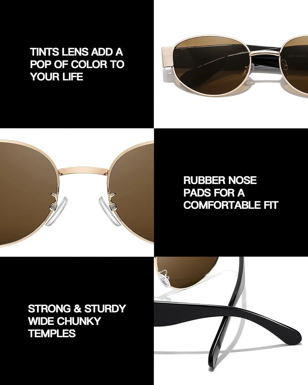 عینک آفتابی униsex بزرگسال مدل 3452 SODQW عینک آفتابی униsex بزرگسال مدل 3452 SODQW