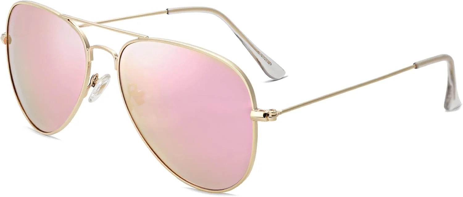 عینک آفتابی خلبانی کلاسیک پلاریزه SOJOS با لنزهای آینه‌ای UV400 مدل SJ1054