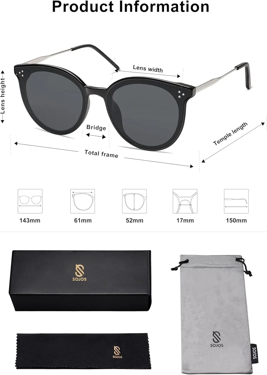 عینک آفتابی زنانه SOJOS مدل Dolphin Retro Vintage، عینک گربهای گرد بزرگ با محافظت UV 400 و لولای فنری، به همراه دستمال و کیف عینک عینک آفتابی زنانه SOJOS مدل Dolphin Retro Vintage، عینک گربهای گرد بزرگ با محافظت UV 400 و لولای فنری، به همراه دستمال و کیف عینک