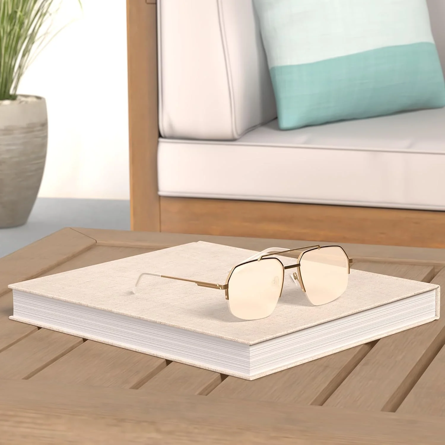 عینک آفتابی خلبانی شیک SOJOS مردانه زنانه رترو با پل دوتایی فلزی نیمه بدون قاب Lentes De Sol Para Mujer SJ1191