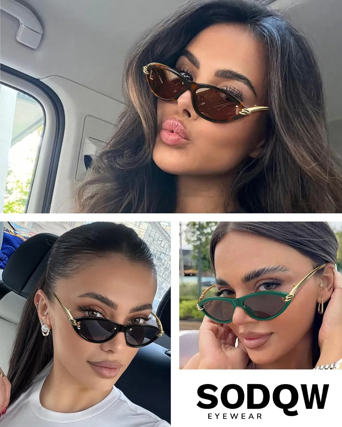 عینک آفتابی چشم گربه ای زنانه SODQW - عینک های آفتابی چشم گربه ای پلاریزه رترو با دسته های فلزی (مدل های فشن 2025) عینک آفتابی چشم گربه ای زنانه SODQW - عینک های آفتابی چشم گربه ای پلاریزه رترو با دسته های فلزی (مدل های فشن 2025)