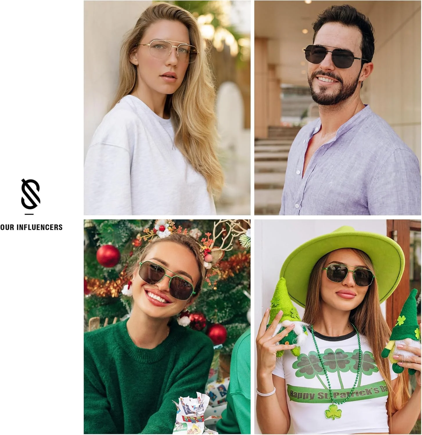 عینک آفتابی خلبانی شیک SOJOS مردانه زنانه رترو با پل دوتایی فلزی نیمه بدون قاب Lentes De Sol Para Mujer SJ1191