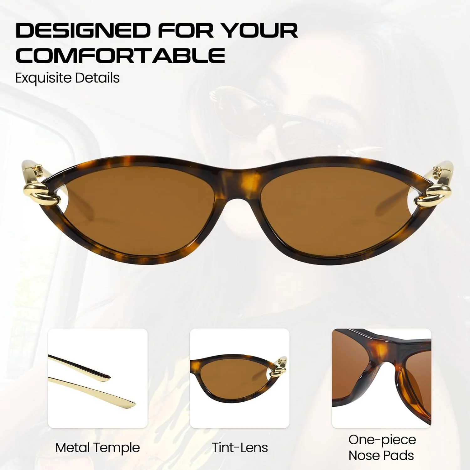 عینک آفتابی چشم گربه ای زنانه SODQW - عینک های آفتابی چشم گربه ای پلاریزه رترو با دسته های فلزی (مدل های فشن 2025) عینک آفتابی چشم گربه ای زنانه SODQW - عینک های آفتابی چشم گربه ای پلاریزه رترو با دسته های فلزی (مدل های فشن 2025)