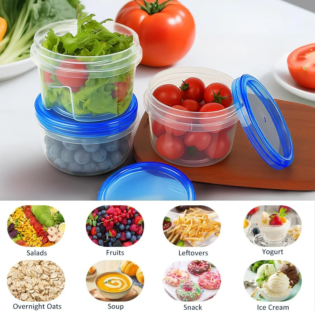 بسته 10 عددی ظروف نگهداری مواد غذایی قابل استفاده مجدد 500 میلی لیتری با درب های پیچی محکم، ظروف پلاستیکی شفاف برای نگهداری مواد غذایی، آماده سازی غذا، ناهار باقیمانده، سالاد میوه، جو دوسر، ظرف کوچک سوپ، قابل استفاده در مایکروویو بسته 10 عددی ظروف نگهداری مواد غذایی قابل استفاده مجدد 500 میلی لیتری با درب های پیچی محکم، ظروف پلاستیکی شفاف برای نگهداری مواد غذایی، آماده سازی غذا، ناهار باقیمانده، سالاد میوه، جو دوسر، ظرف کوچک سوپ، قابل استفاده در مایکروویو