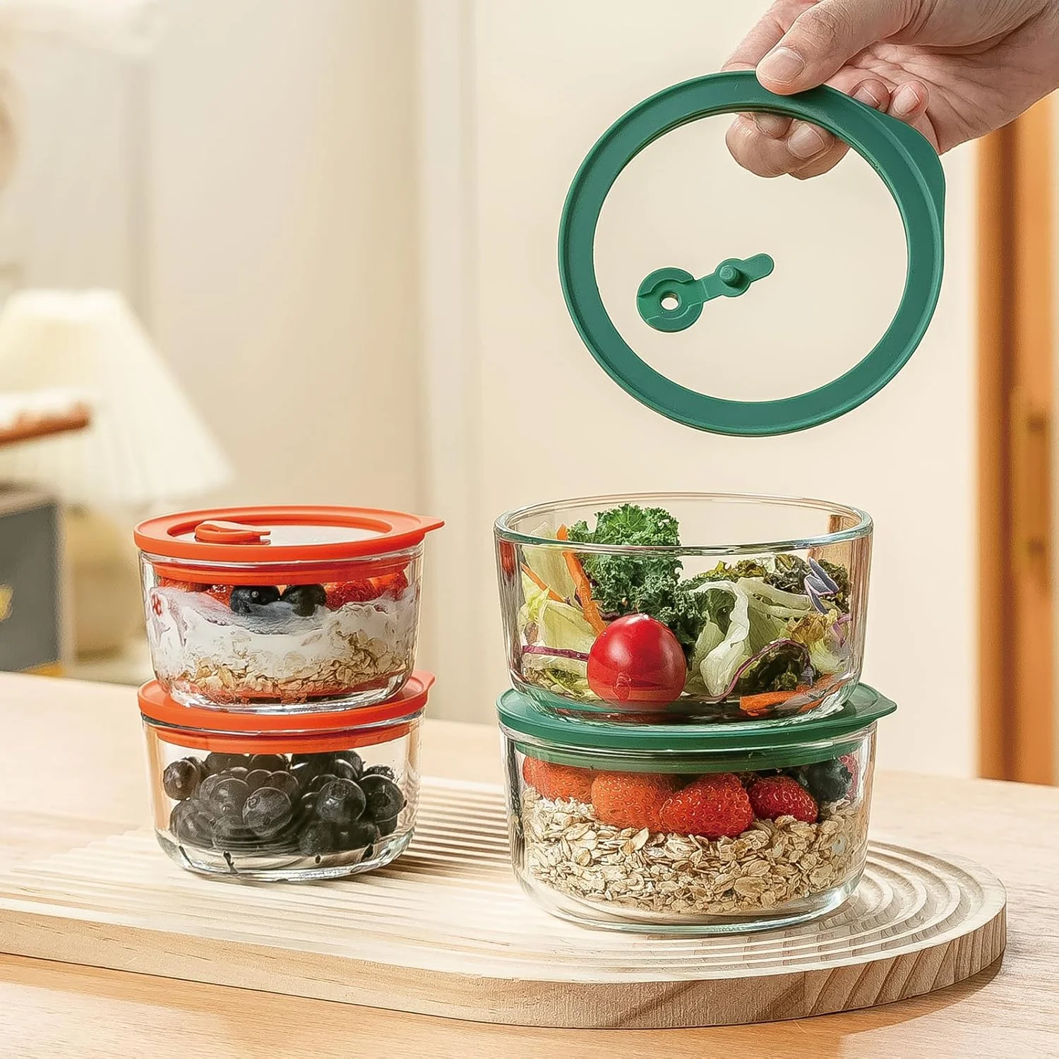 ظروف جو دوسر شبانه Wissy&Konny با درب 6 عددی (532 و 266 میلی لیتر)، ظروف شیشه ای کوچک دهان گشاد برای تهیه غذا با درب های شیشه ای هواگیر برای ماست، فاقد BPA، قابل استفاده در مایکروویو، فریزر و ماشین ظرفشویی ظروف جو دوسر شبانه Wissy&Konny با درب 6 عددی (532 و 266 میلی لیتر)، ظروف شیشه ای کوچک دهان گشاد برای تهیه غذا با درب های شیشه ای هواگیر برای ماست، فاقد BPA، قابل استفاده در مایکروویو، فریزر و ماشین ظرفشویی