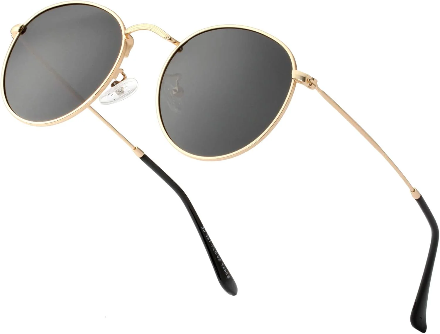 عینک آفتابی گرد کوچک پلاریزه زنانه مردانه کلاسیک رترو با فریم فلزی و محافظت UV عینک آفتابی گرد کوچک پلاریزه زنانه مردانه کلاسیک رترو با فریم فلزی و محافظت UV