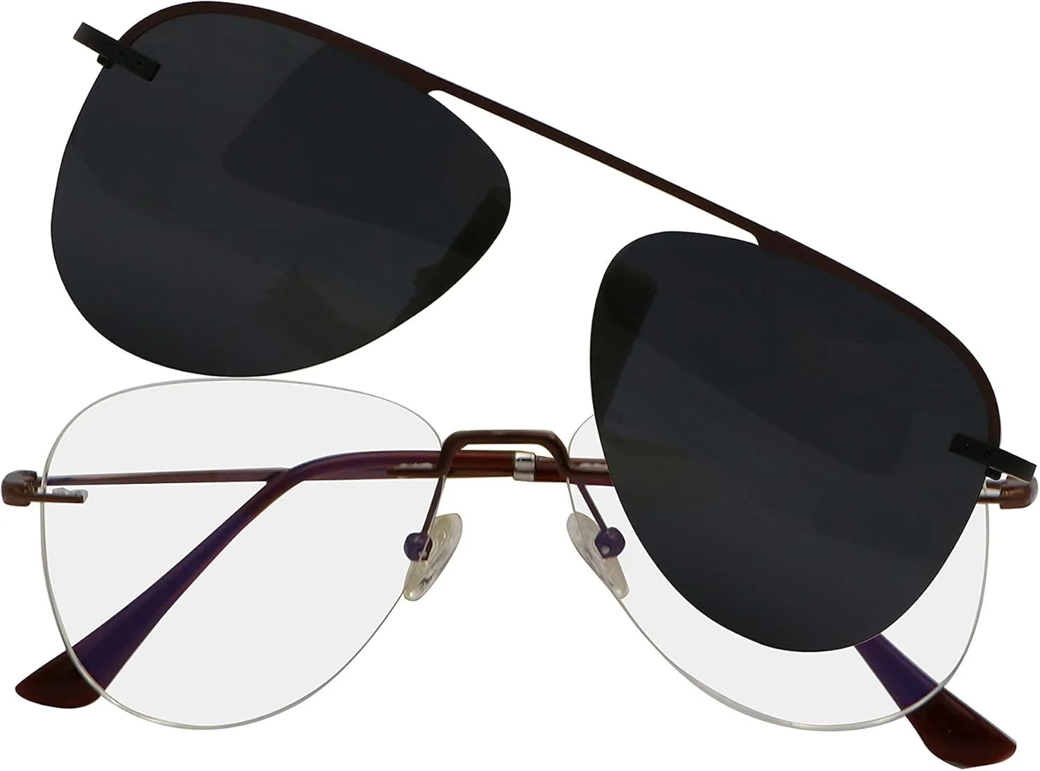 عینک بدون فریم ضد نور آبی تی اف ال یونیسکس با گیره عینک آفتابی، 54-16-140 میلی متر عینک بدون فریم ضد نور آبی تی اف ال یونیسکس با گیره عینک آفتابی، 54-16-140 میلی متر