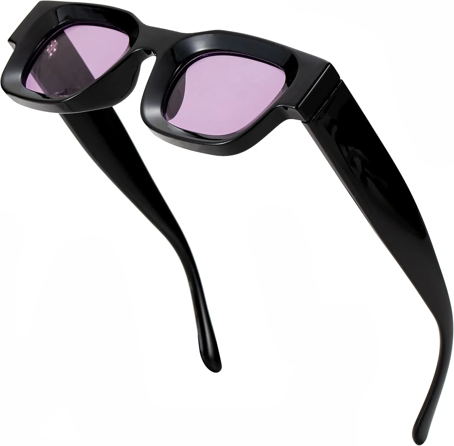 عینک آفتابی مستطیلی پلاریزه Teumire رترو برای صورت های کوچک، زنانه و مردانه، عینک های مربعی ضخیم با محافظت UV400 عینک آفتابی مستطیلی پلاریزه Teumire رترو برای صورت های کوچک، زنانه و مردانه، عینک های مربعی ضخیم با محافظت UV400