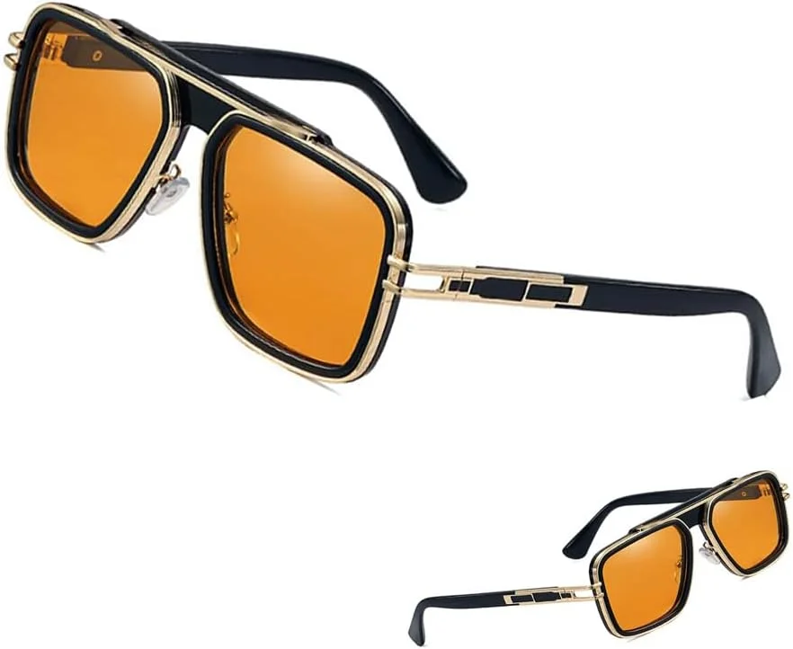 عینک آفتابی رترو شیک TERRIFI، عینک آفتابی خلبانی، عینک فلزی مربعی مد ایتالیایی دهه 70 برای مردان و زنان، مناسب سفر، ساحل و مد عینک آفتابی رترو شیک TERRIFI، عینک آفتابی خلبانی، عینک فلزی مربعی مد ایتالیایی دهه 70 برای مردان و زنان، مناسب سفر، ساحل و مد