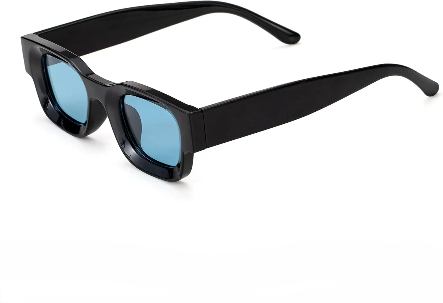 عینک آفتابی مستطیلی پلاریزه Teumire رترو برای صورت های کوچک، زنان و مردان، عینک های مربعی ضخیم با محافظت UV400
