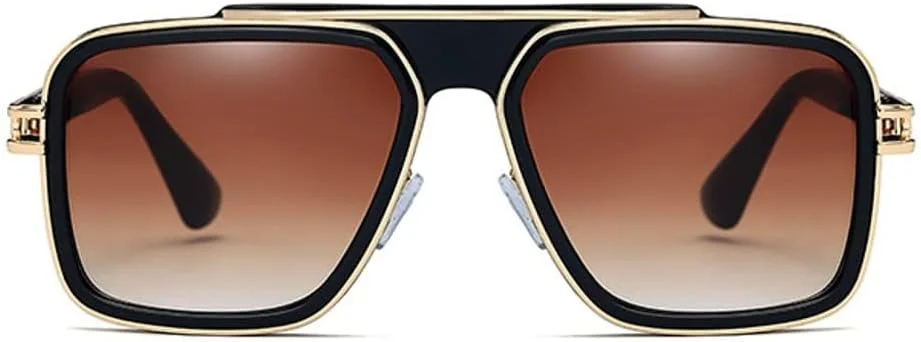 عینک آفتابی رترو شیک TERRIFI، عینک آفتابی خلبانی، عینک فلزی مربعی مد ایتالیایی دهه 70 برای مردان و زنان، مناسب سفر، ساحل و مد