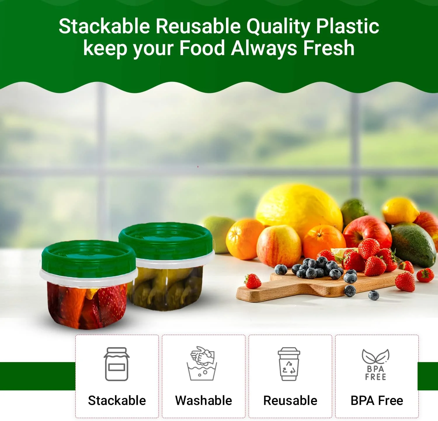 [سبز - بسته 12 عددی] ظروف درب دار دلی با درب های قفل چرخشی، ظروف شفاف نگهداری مواد غذایی برای آماده سازی وعده های غذایی، میان وعده ها و باقیمانده غذا، قابل استفاده در فریزر و مایکروویو، قابل چیدن روی هم، مقاوم در برابر نشت و قابل حمل، 12 تکه