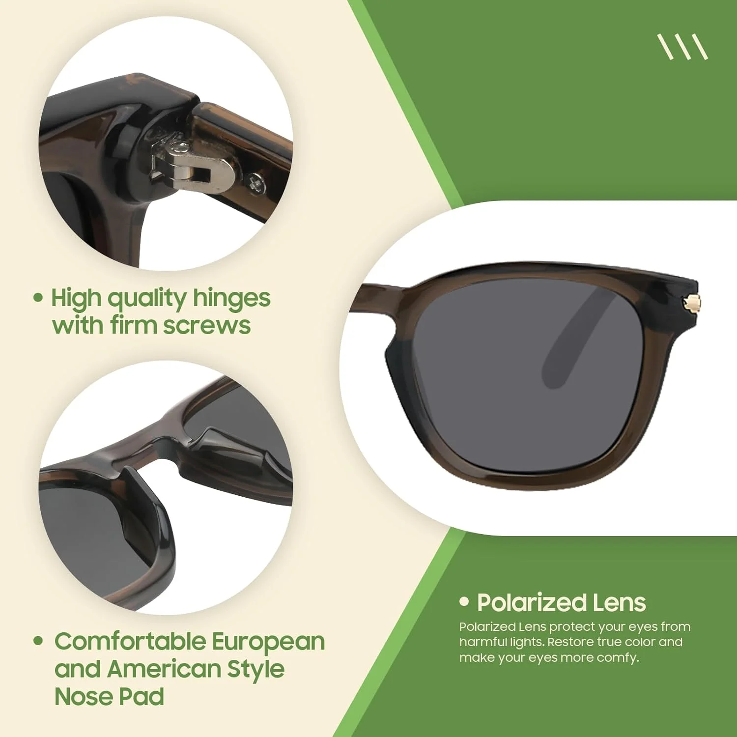 عینک آفتابی پلاریزه WASAIKKU زنانه با محافظت در برابر اشعه ماوراء بنفش، عینک آفتابی شیک و مد روز، سایه های کلاسیک برای بانوان