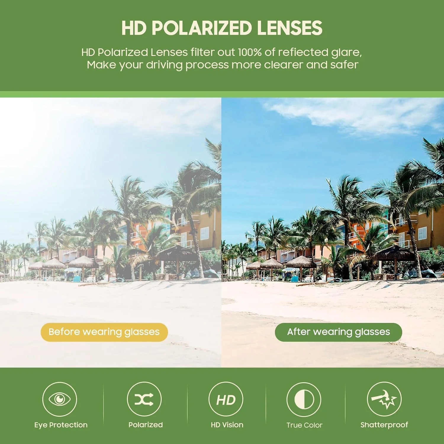 عینک آفتابی پلاریزه WASAIKKU زنانه با محافظت در برابر اشعه ماوراء بنفش، عینک آفتابی شیک و مد روز، سایه های کلاسیک برای بانوان