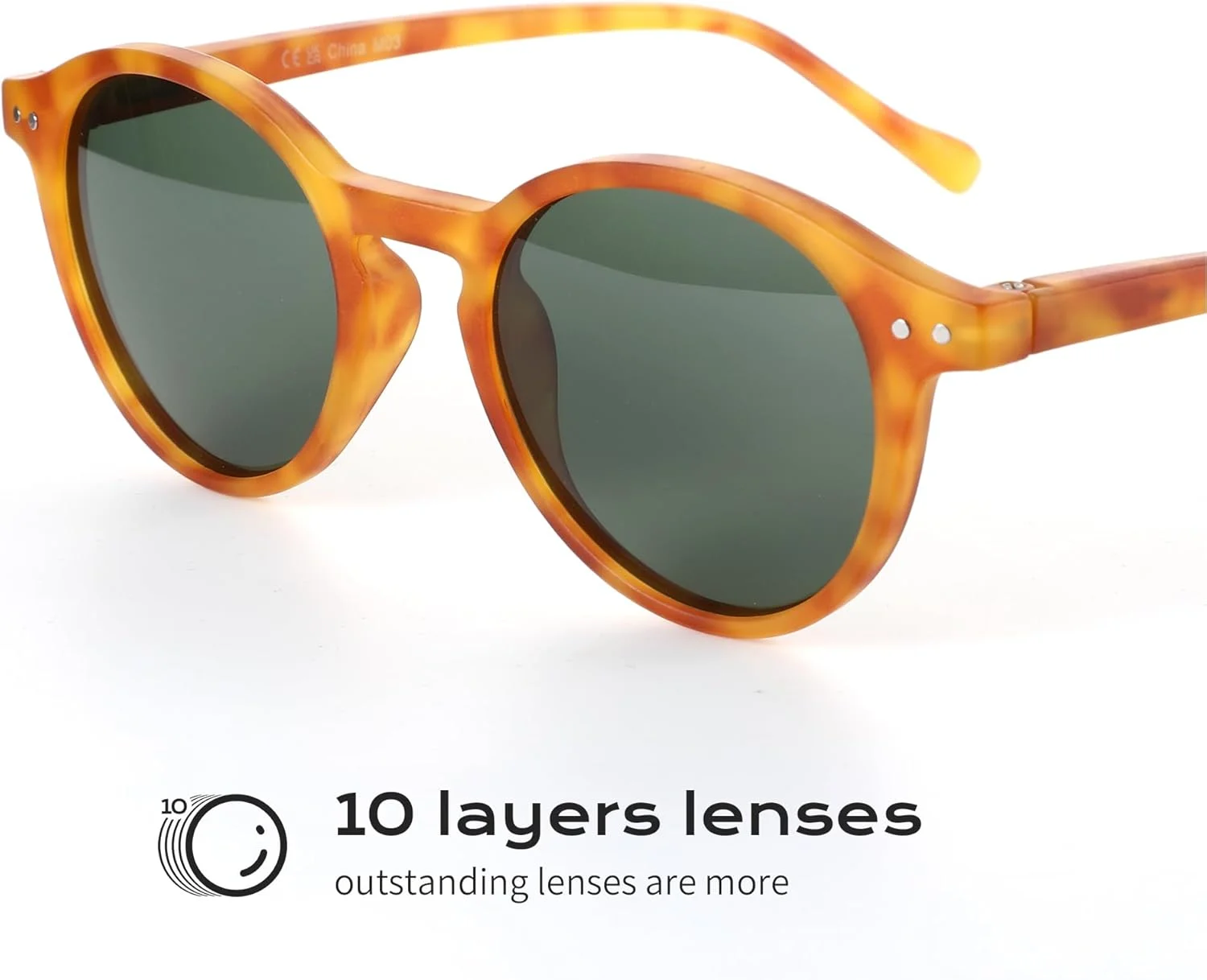 عینک آفتابی پلاریزه ZENOTTIC، عینک آفتابی گرد کلاسیک رترو، فریم UV400 مردانه زنانه