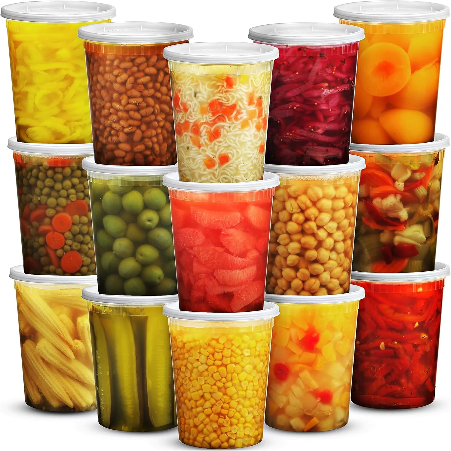 ظروف نگهداری غذا JoyServe، 946 میلی لیتر، همراه با درب - (36 عدد) ظروف پلاستیکی درب دار یک لیتری برای بیرون بر، آماده سازی غذا، حمل و نقل، ظروف سوپ مناسب فریزر همراه با 36 درب، فاقد BPA، قابل شستشو در ماشین ظرفشویی، قابل استفاده در مایکروویو