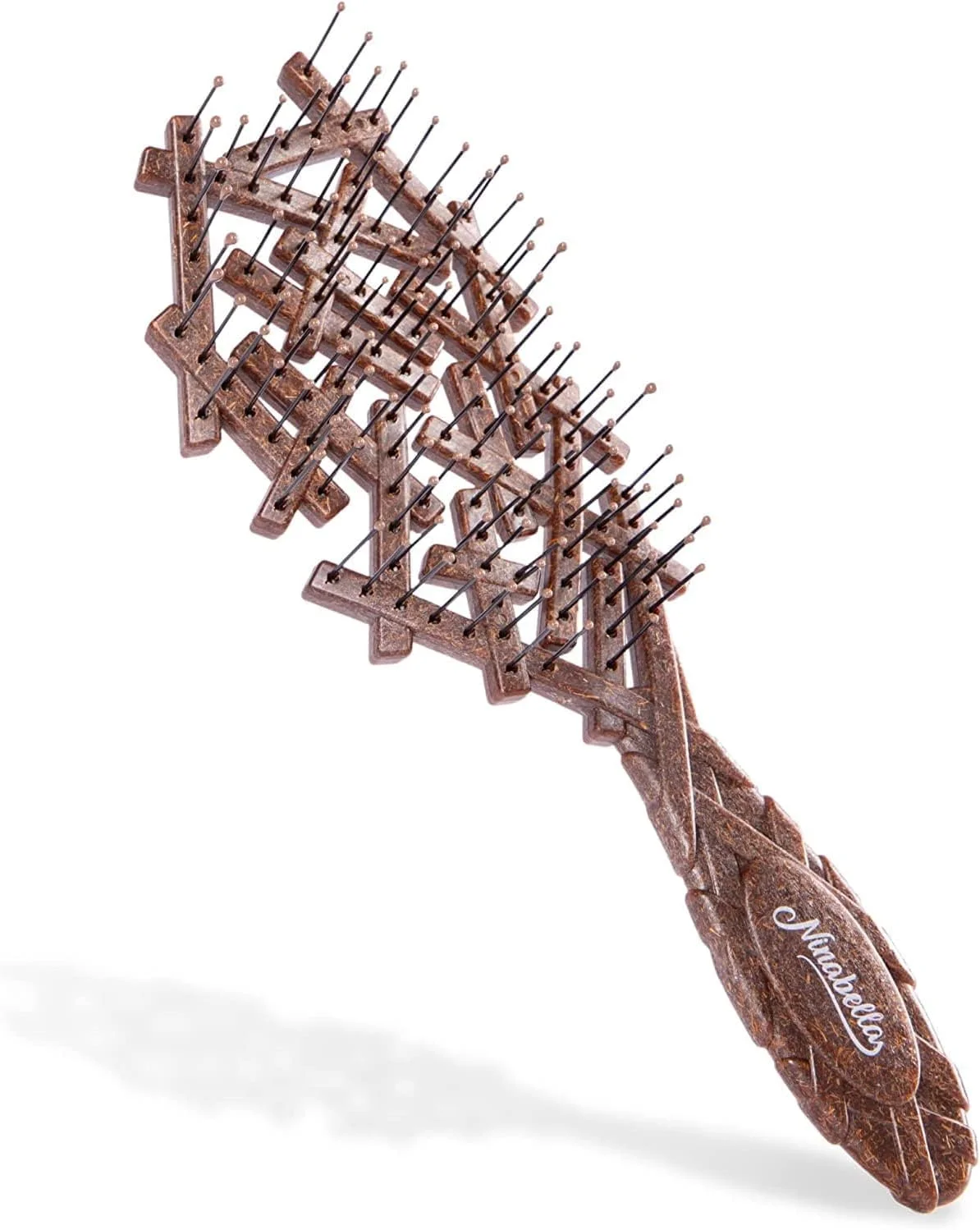 برس موی ارگانیک نینابلا برای زنان، مردان و کودکان - برس باز کننده گره بدون کشیدن مو برای موهای فر، بلند و خیس - برس باز کننده گره پایدار ساخته شده از پوسته نارگیل - قهوه ای برس موی ارگانیک نینابلا برای زنان، مردان و کودکان - برس باز کننده گره بدون کشیدن مو برای موهای فر، بلند و خیس - برس باز کننده گره پایدار ساخته شده از پوسته نارگیل - قهوه ای