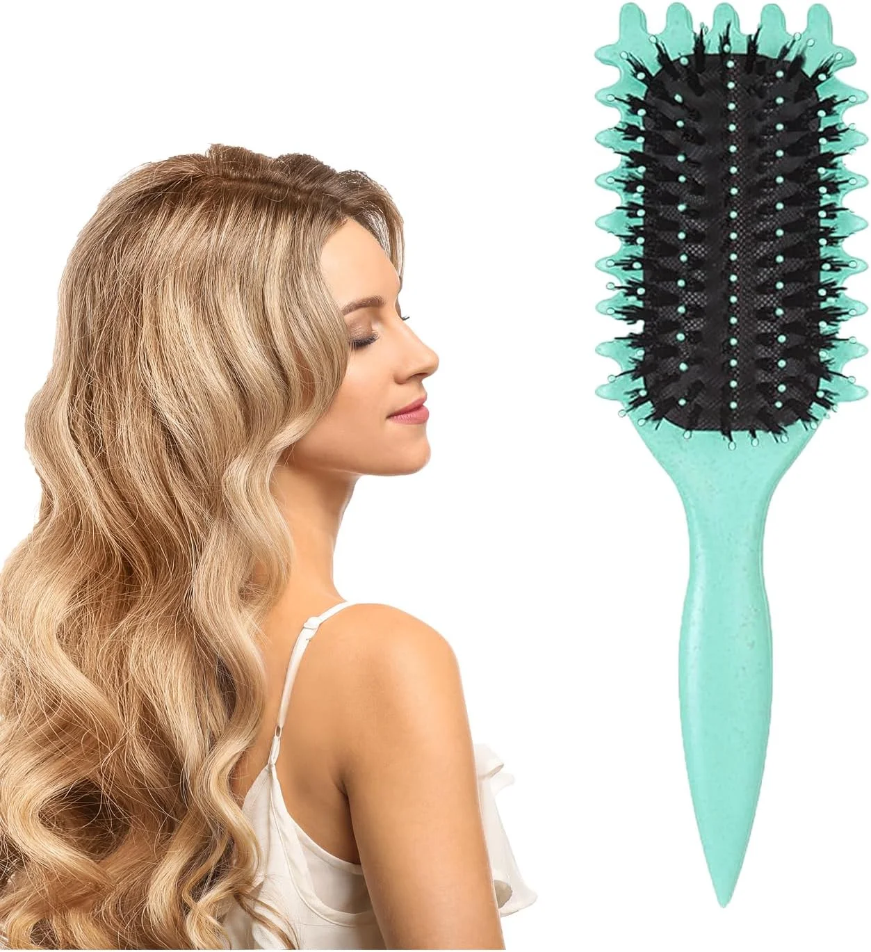 جدیدترین برس حالت دهنده فر، برس حالت دهنده موهای فر، برس حالت دهنده و مشخص کننده فر برای زنان (سبز) جدیدترین برس حالت دهنده فر، برس حالت دهنده موهای فر، برس حالت دهنده و مشخص کننده فر برای زنان (سبز)