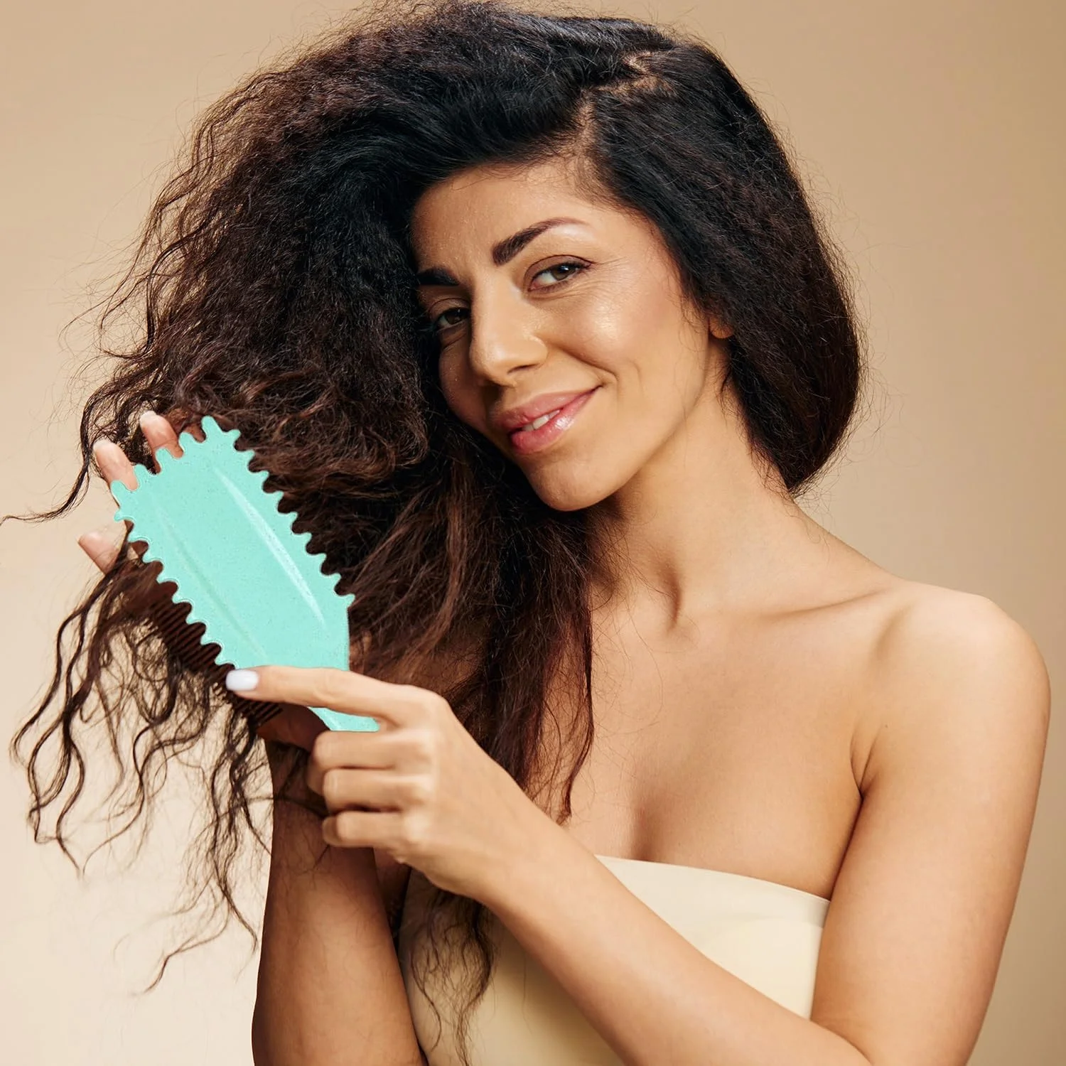 جدیدترین برس حالت دهنده فر، برس حالت دهنده موهای فر، برس حالت دهنده و مشخص کننده فر برای زنان (سبز)