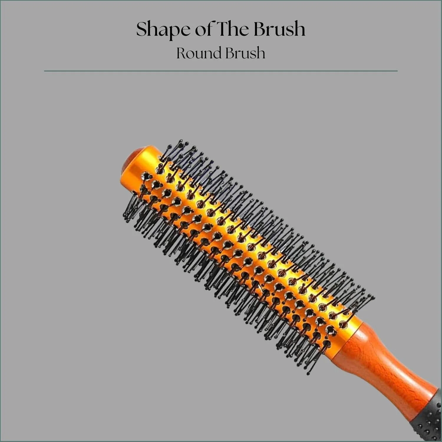 برس مو گرد چوبی حرفه ای Scarlet Line با دسته لاستیکی ضد لغزش برای آقایان و بانوان، طلایی و مشکی برس مو گرد چوبی حرفه ای Scarlet Line با دسته لاستیکی ضد لغزش برای آقایان و بانوان، طلایی و مشکی