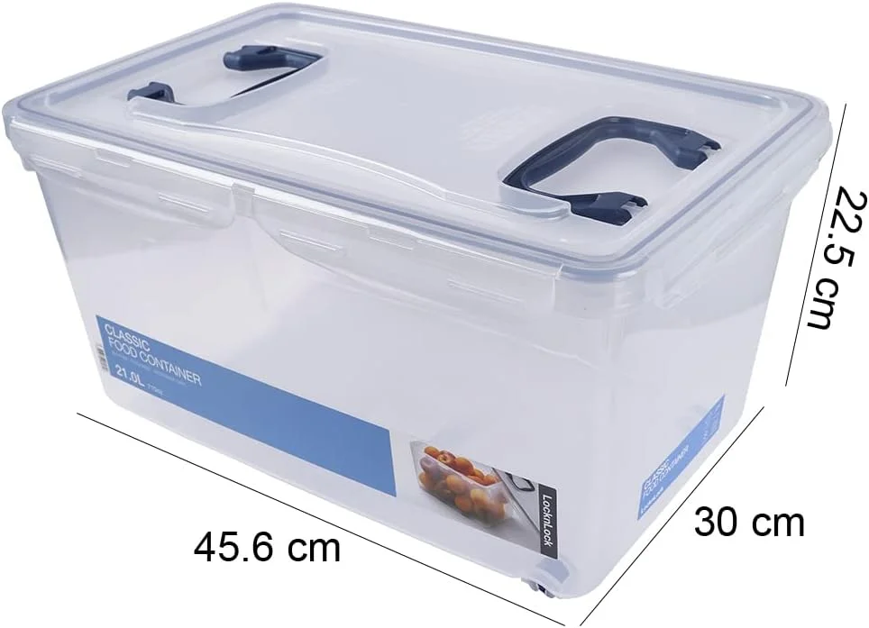 ظرف نگهداری چند منظوره 21 لیتری LocknLock مدل HPL890 - ضد هوا، قابل استفاده در مایکروویو و فریزر، طراحی بادوام