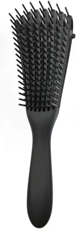 برس باز کننده گره مو تاپ مد ETS، برس موی فر پلاستیکی قابل تنظیم (مشکی)