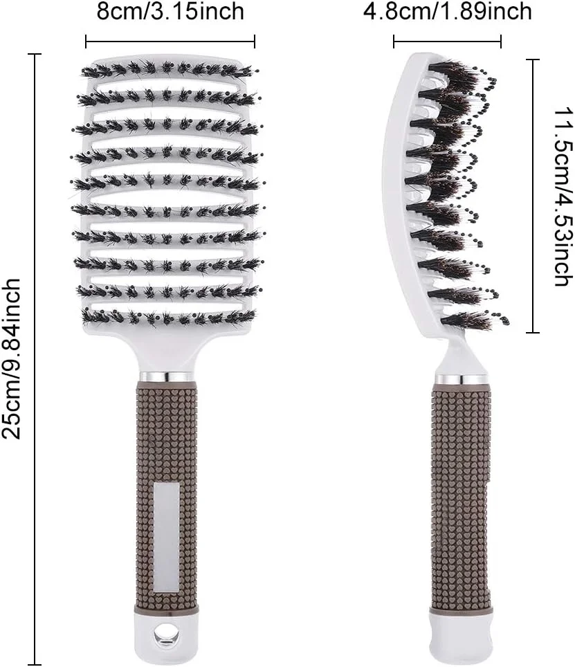 مجموعه ۳ عددی برس مو umorismo، برس منحنی تهویه دار، برس باز کننده گره مو، برس حالت دهنده مو برای موهای طبیعی، فر، صاف، مرطوب یا خشک