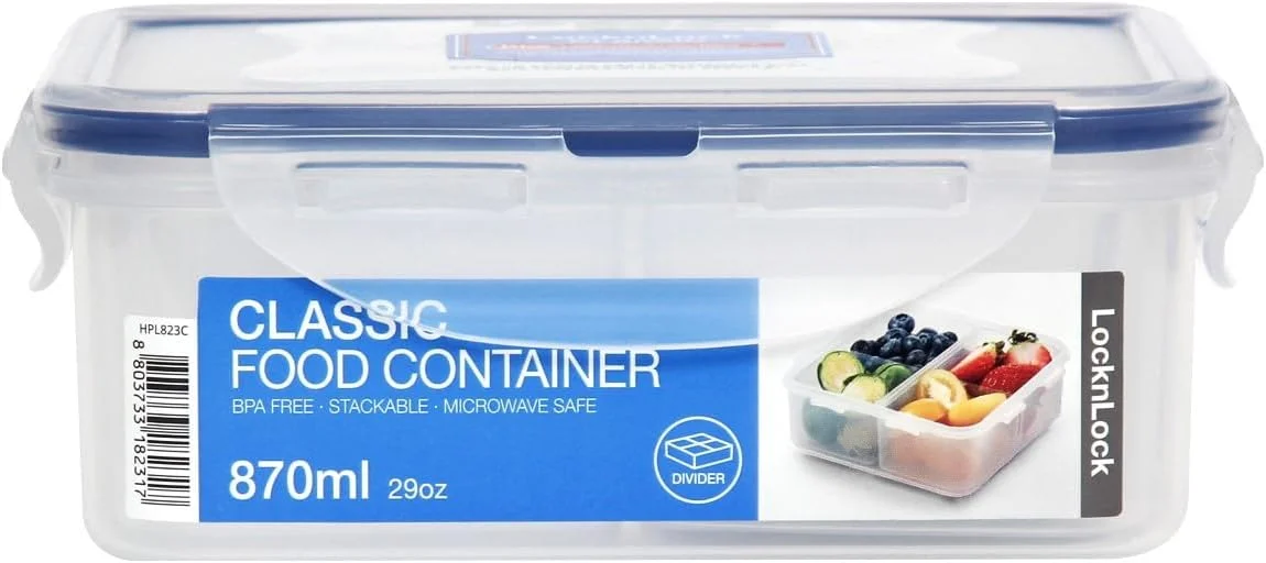 ظرف غذای لاک اند لاک مدل Easy Essentials مناسب آماده سازی غذا، شفاف، مربعی (چهار قسمتی) - 870 میلی لیتر، HPL823C ظرف غذای لاک اند لاک مدل Easy Essentials مناسب آماده سازی غذا، شفاف، مربعی (چهار قسمتی) - 870 میلی لیتر، HPL823C
