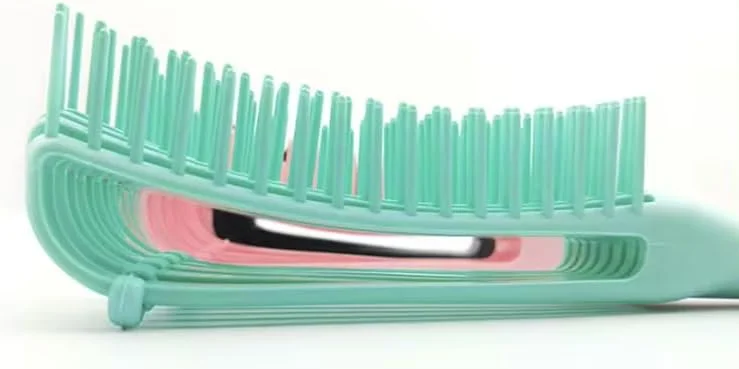 برس باز کننده گره مو تاپ مد ETS، برس موی فر پلاستیکی قابل تنظیم (مشکی)