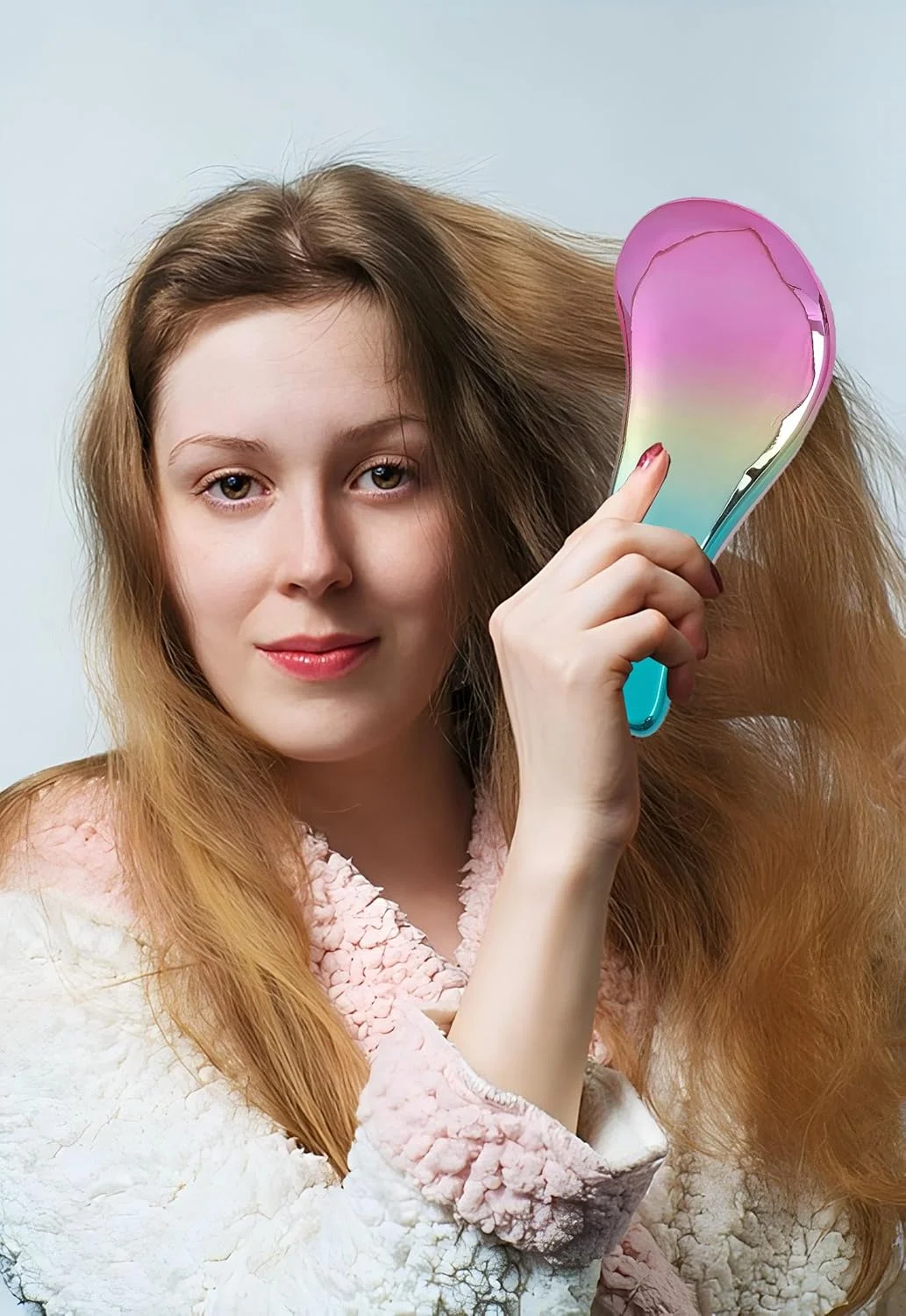 برس باز کننده گره مو نهایی برای موهای ضخیم و مجعد، برس بدون درد با دندانه های انعطاف پذیر برای بزرگسالان و کودکان - با قابلیت نگهداری آسان، ایده آل برای حمام و مسافرت