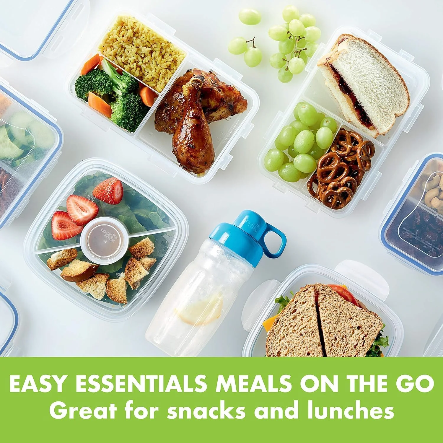 ظرف غذای لاک اند لاک مدل Easy Essentials مناسب آماده سازی غذا، شفاف، مربعی (چهار قسمتی) - 870 میلی لیتر، HPL823C ظرف غذای لاک اند لاک مدل Easy Essentials مناسب آماده سازی غذا، شفاف، مربعی (چهار قسمتی) - 870 میلی لیتر، HPL823C