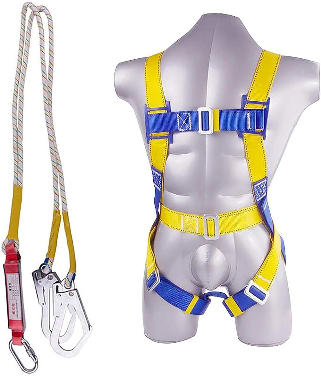 کیت مهار ایمنی سقوط، هارنس ایمنی تمام بدن برای صعود با قلاب، کیت های محافظ شخصی قابل تنظیم (2 متری) زندگی جالب