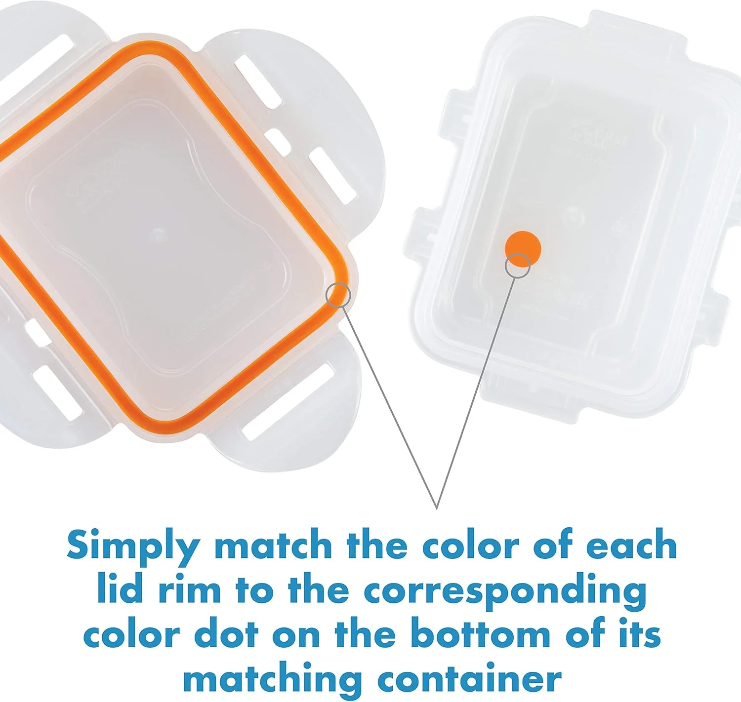ظروف نگهداری مواد غذایی 18 تکه لاک اند لاک مدل Easy Essentials Color Mates، بدون BPA، شفاف