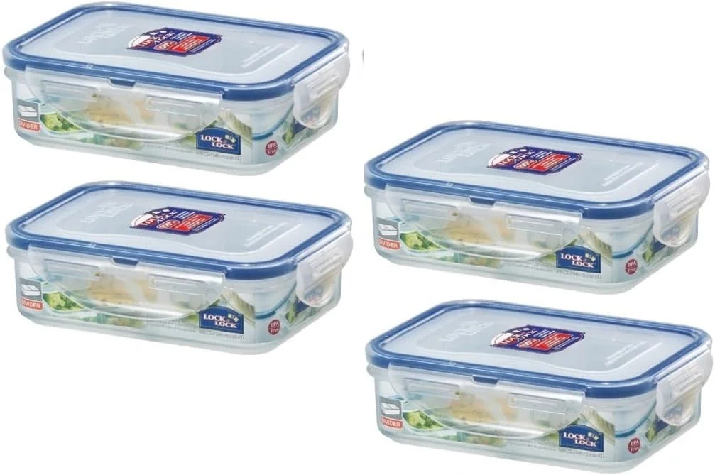 لاک اند لاک، فاقد BPA، ضد آب، ظرف نگهداری غذا، با 2 فنجان جداکننده، 1.5 فنجان، 12 اونس، بسته 4 عددی، HPL810C