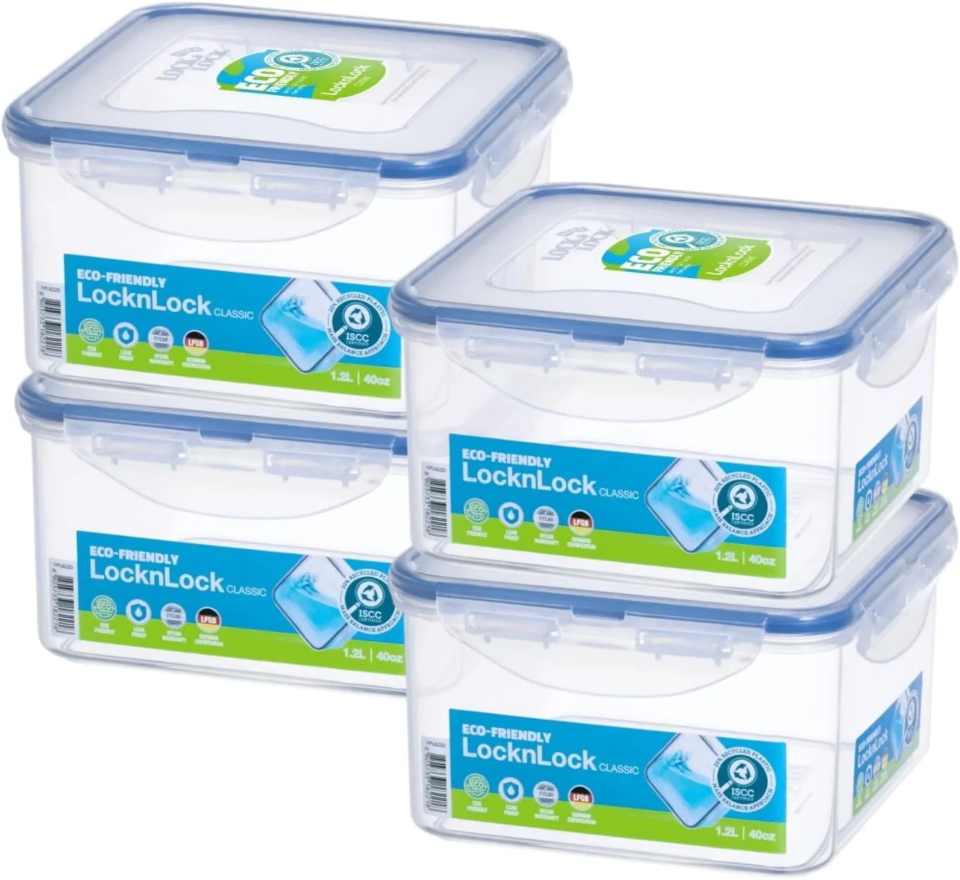 ست ظروف نگهداری مواد غذایی Lock & Lock Easy Essentials - 4 تکه، شفاف
