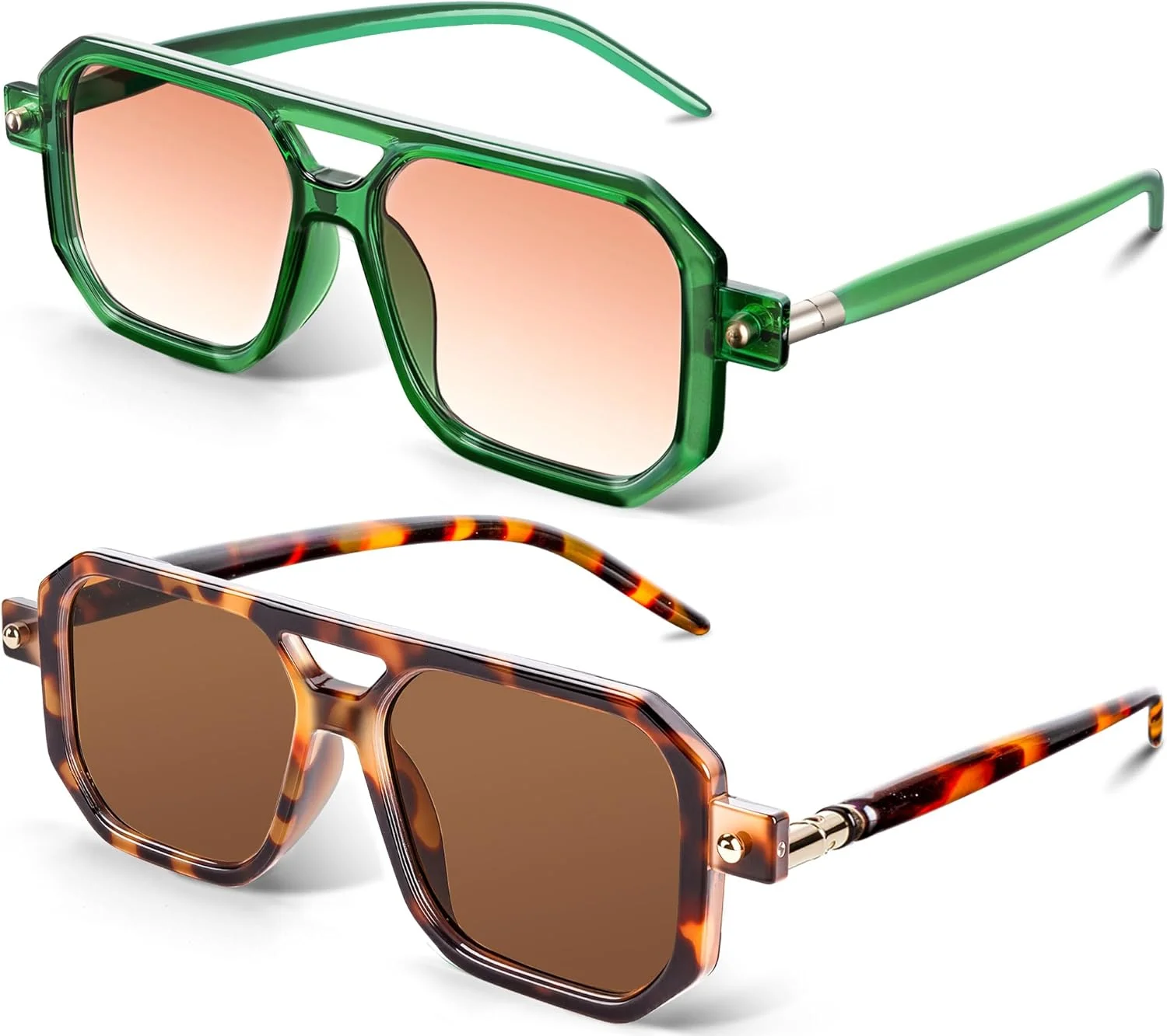 عینک آفتابی خلبانی مربعی وینتیج AGGKKY دهه 70 زنانه مردانه، فریم شیک و کلاسیک رترو UV400 عینک آفتابی خلبانی مربعی وینتیج AGGKKY دهه 70 زنانه مردانه، فریم شیک و کلاسیک رترو UV400