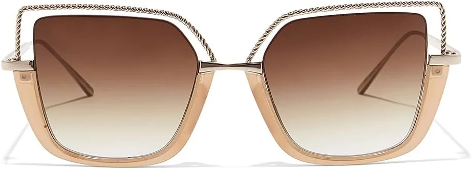 عینک آفتابی زنانه چشم گربه ای فلزی + استات 30Sundays - محافظت در برابر اشعه ماوراء بنفش: UV380-400 عینک آفتابی زنانه چشم گربه ای فلزی + استات 30Sundays - محافظت در برابر اشعه ماوراء بنفش: UV380-400