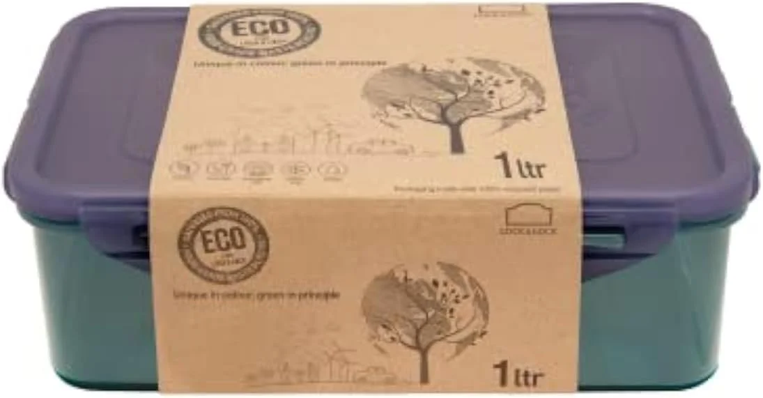 ظرف غذای مستطیلی 1 لیتری LocknLock Eco با روکش بیرونی Eco