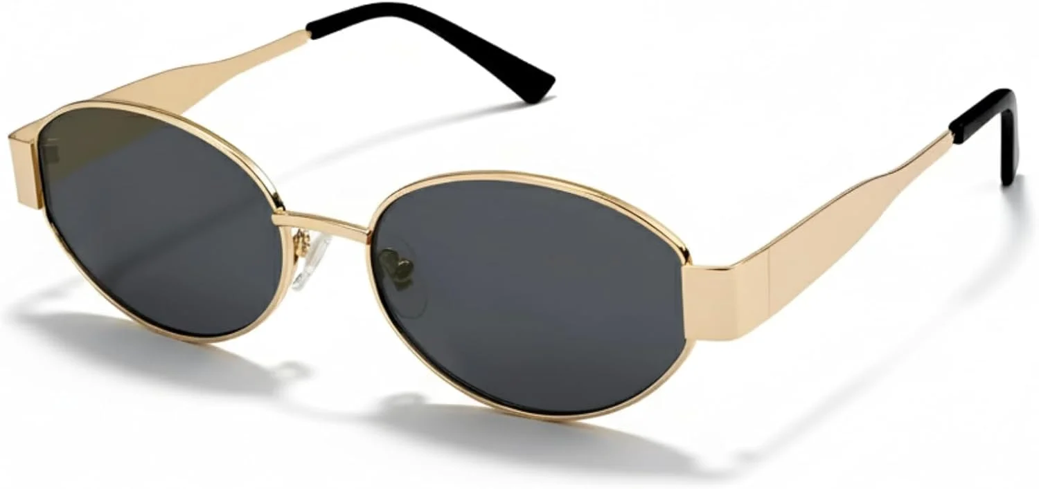 عینک آفتابی بیضی رترو 4Flaunt برای زنان و مردان | عینک آفتابی فلزی بادوام و شیک با لنزهای محافظ UV 400 عینک آفتابی بیضی رترو 4Flaunt برای زنان و مردان | عینک آفتابی فلزی بادوام و شیک با لنزهای محافظ UV 400