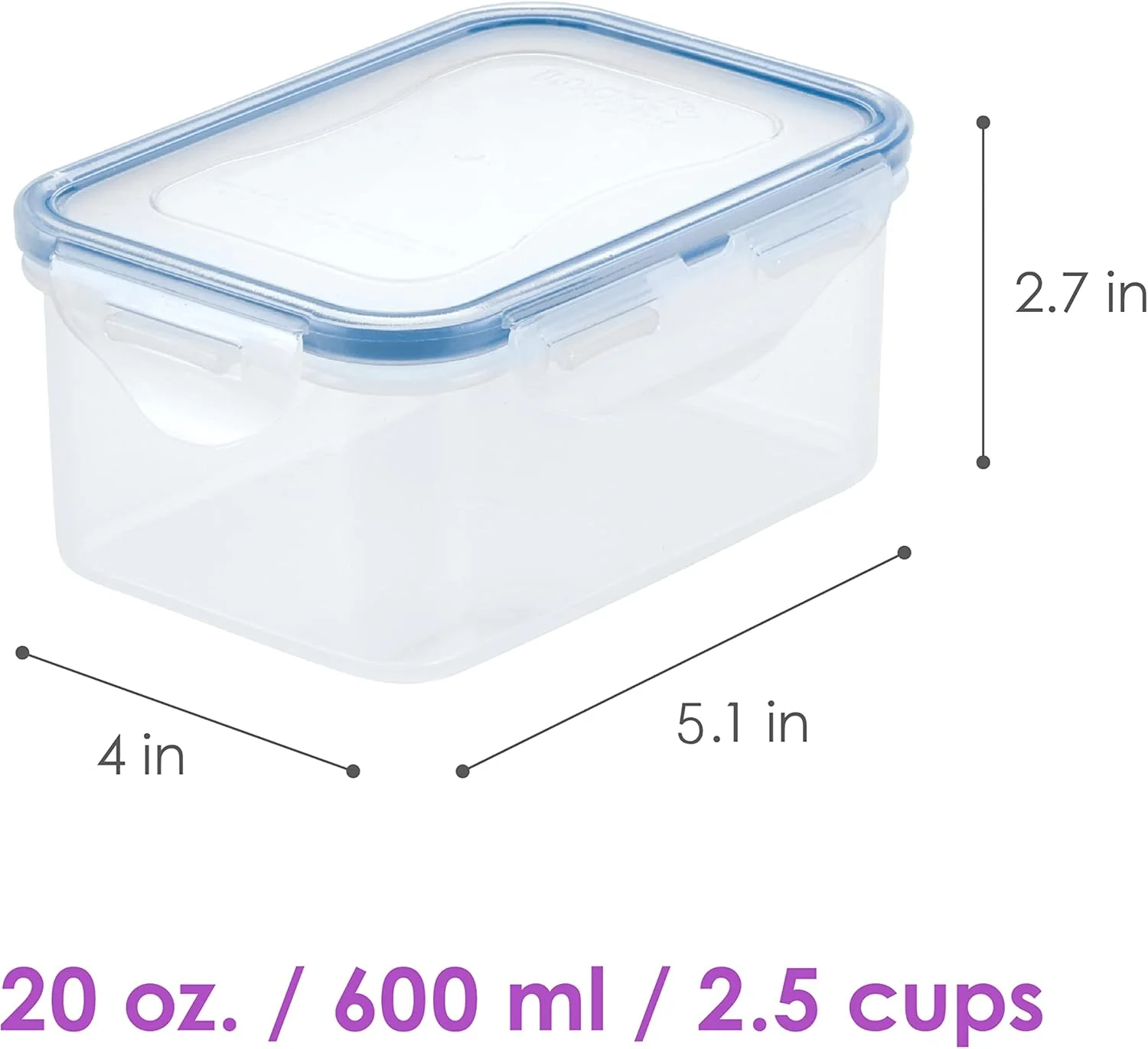 ست ظروف نگهداری مواد غذایی لاک اند لاک ایزی اسنشیالز - 6 تکه، شفاف