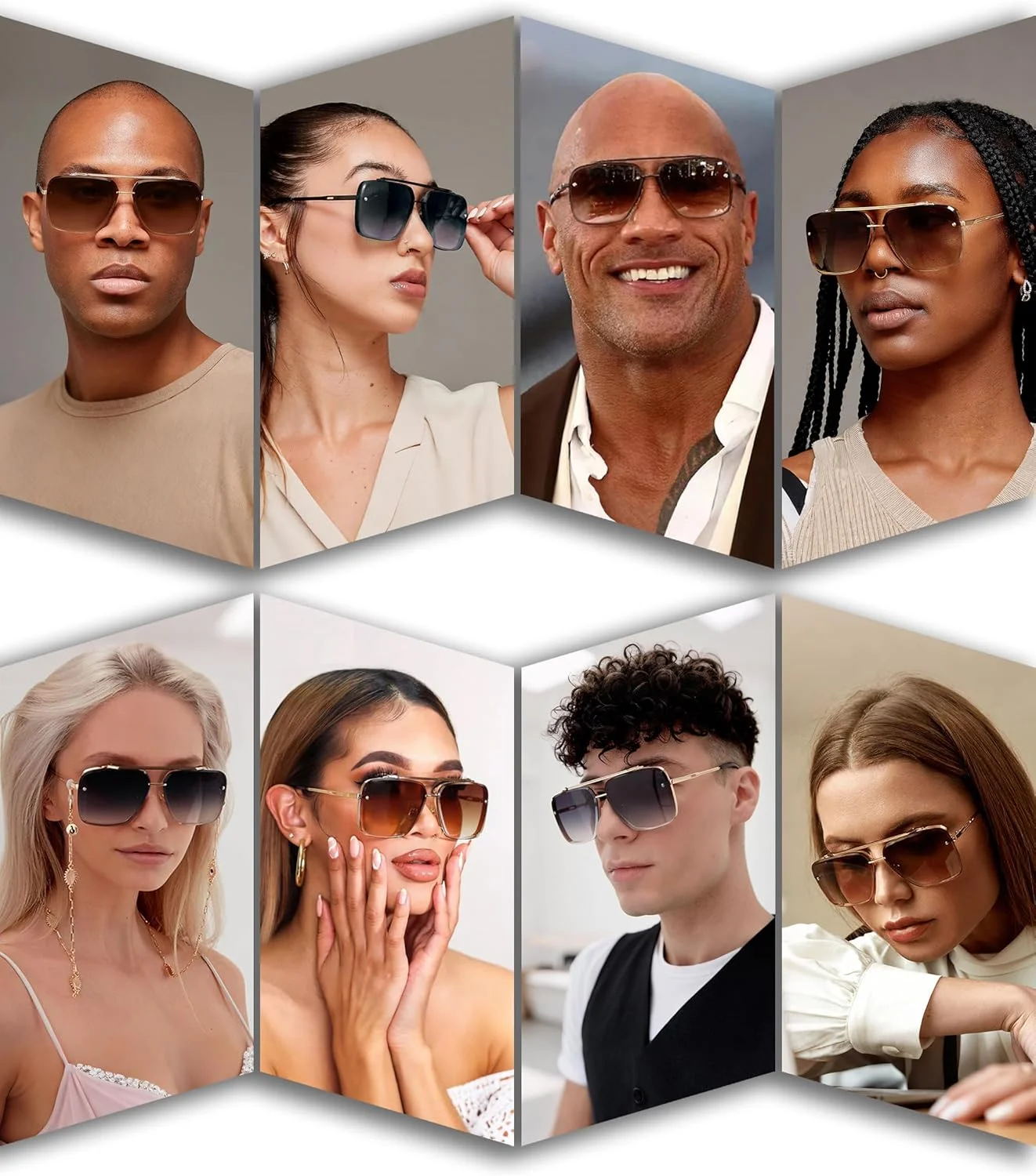 عینک آفتابی مربعی آینه ای مدرن AIEYEZO مردانه زنانه، مد روز، بزرگ، خلبانی، سایه روشن