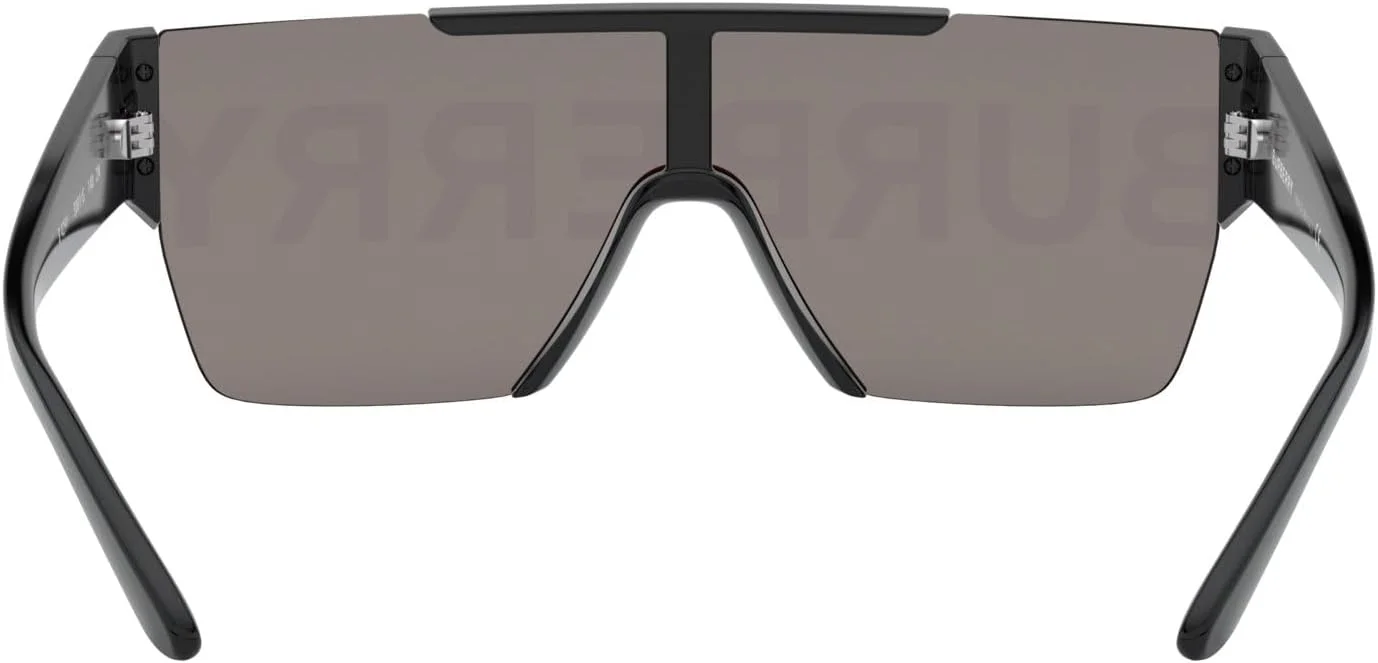 عینک آفتابی مستطیلی پلاستیکی مشکی BURBERRY BE 4291 3001/G با لنز آینه ای طلایی، مشکی، 38-138-140