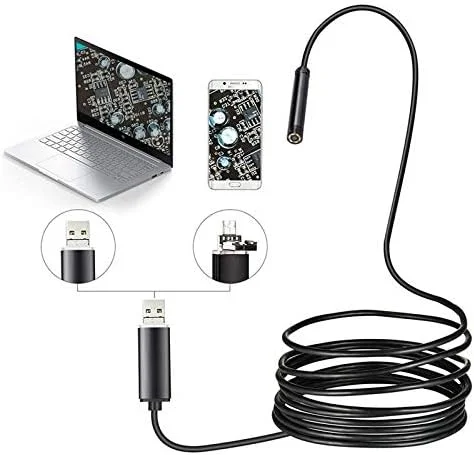دوربین آندوسکوپی 5.5 میلی متری Smars با کابل 10 متری، ضد آب IP67، دارای 6 LED، مناسب برای اندروید، کامپیوتر و نوت بوک